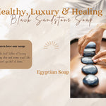 Black Sandstone Soap | Activated Charcoal | Patchouli | Black Seed Oil | Chrysanthemums flowers