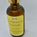 ⭐ Pyra Gold | Body Glow Oil Spray | 24kt Gold | Argan Oil |Sandalwood | Pomegranate | Frankincense | Amber | Egyptian Geraniums