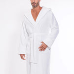 MA'at Royal Elite Robe | 100% Turkish Cotton White Heavy Weight | Hooded Terry