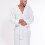 MA'at Royal Elite Robe | 100% Turkish Cotton White Heavy Weight | Hooded Terry