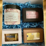 Arsa Salt Scrub Kit | Himalayan Salt | Black Sandstone | Black Seed Oil | Patchouli | Gold Bars | Honey