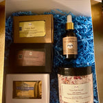 Arsa Salt Scrub Kit | Himalayan Salt | Black Sandstone | Black Seed Oil | Patchouli | Gold Bars | Honey