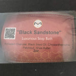 Black Sandstone Soap | Activated Charcoal | Patchouli | Black Seed Oil | Chrysanthemums flowers