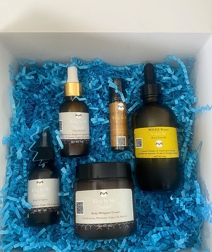 Gift Box Kit King In Me Collection | Sultan Skyline Bliss | Men Lip Oil | Shaving Oil | Body Spray | Body Whipped Cream