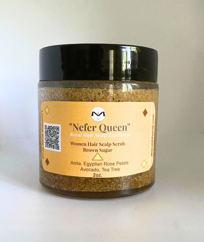 NEFER Queen Hair Scalp Scrub | Women | Brown Sugar | Amla | Tea Tree | Egyptian Rose Petals