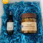 Gift Box Kit Royal Kings Destiny | Senetijer 24kt Gold Scrub | Khufu Body Spray | Frankincense Resin | Moroccan Argan Oil