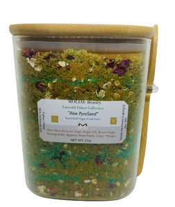 Aloe PyraSand | Bath Body Soak Scrub | Emerald Sugar | Argan Oil | Egyptian Roses | Pomegranate