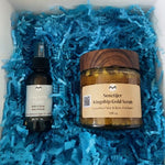 Gift Box Kit Royal Kings Destiny | Senetijer 24kt Gold Scrub | Khufu Body Spray | Frankincense Resin | Moroccan Argan Oil