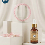 MA'at Love Medu Neter | Pink Quartz Crystal Bracelet | REIKI Infused of Ankh Ra 360 Body Oil