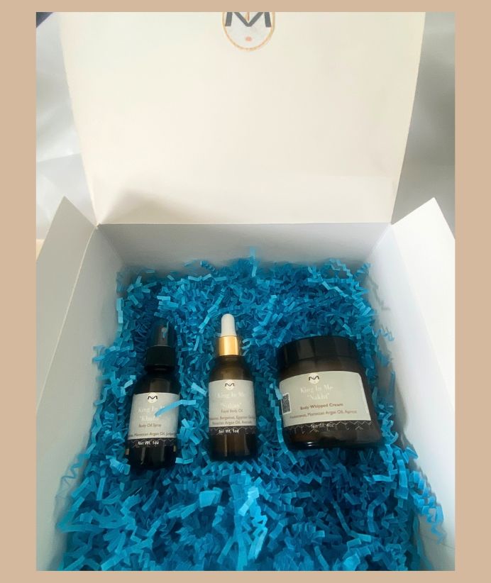 Gift Box Kit King In Me Collection | Sultan Body Oil | Khufu Oil Spray | Nakht Whipped Body Cream | Frankincense | Juniper  Berry
