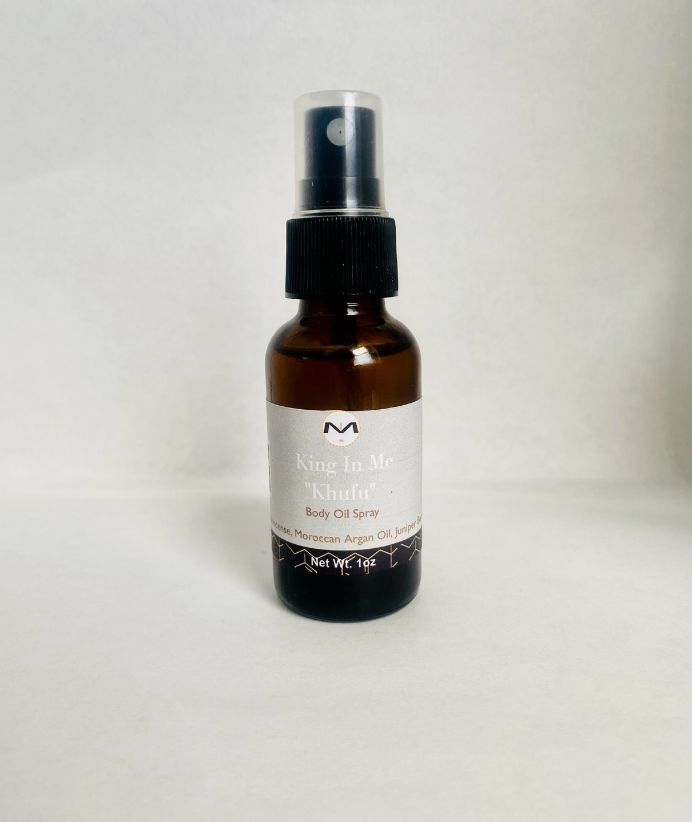 King In Me Collection | KHUFU | Body Oil Spray | Frankincense | Moroccan Argan Oil | Juniper Berry