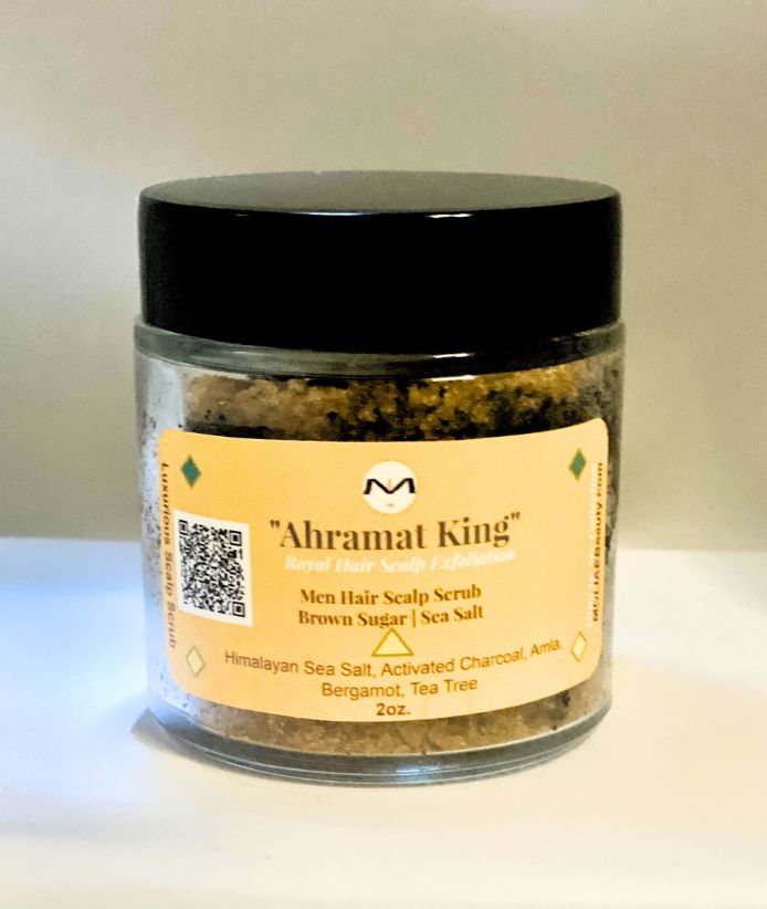 AHRAMAT King Hair Scalp Scrub | Men | Sea Salt | Brown Sugar | Bergamot | Amla | Tea Tree