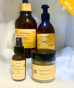 ULTIMATE ITERU Shampoo Oil Set | Ahramat KING Hair Scalp Scrub | Shampoo Cleanse | HIERO Deep Conditioner| MAYYIAH Aloe Moisturizer | Sea Salt | Bergamot | Argan