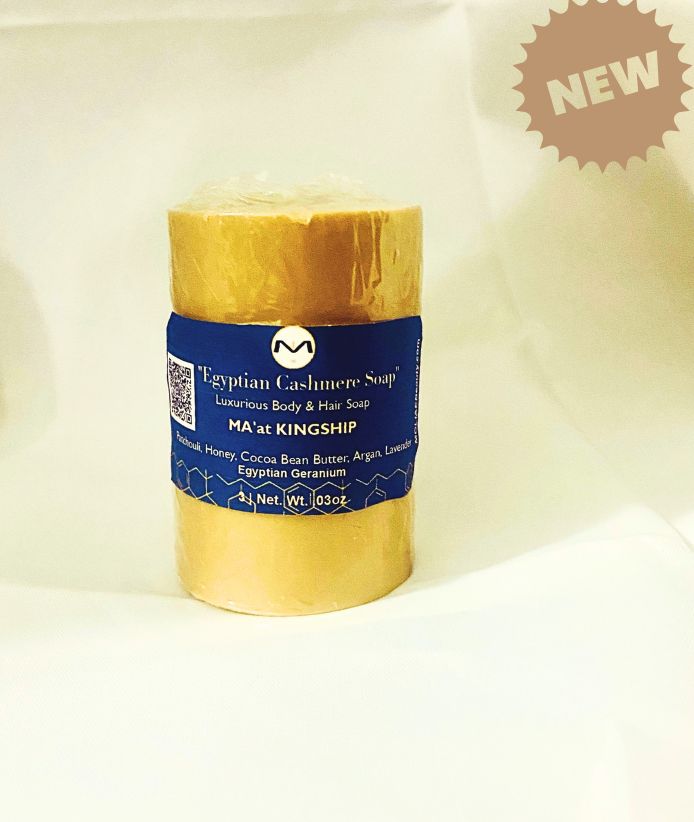 Egyptian Cashmere Soap | MA'at KINGSHIP | Patchouli | Egyptian Cocoa Bean Butter | Argan | Geraniums