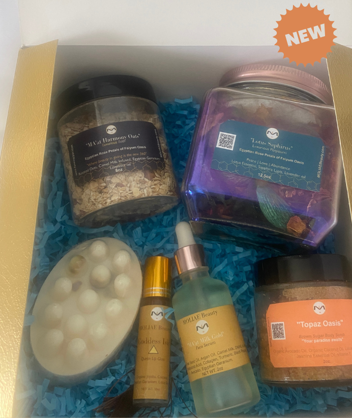 Gift Box Kit MA'at Milk Gold Queen Empress | Spa Paradise Oasis