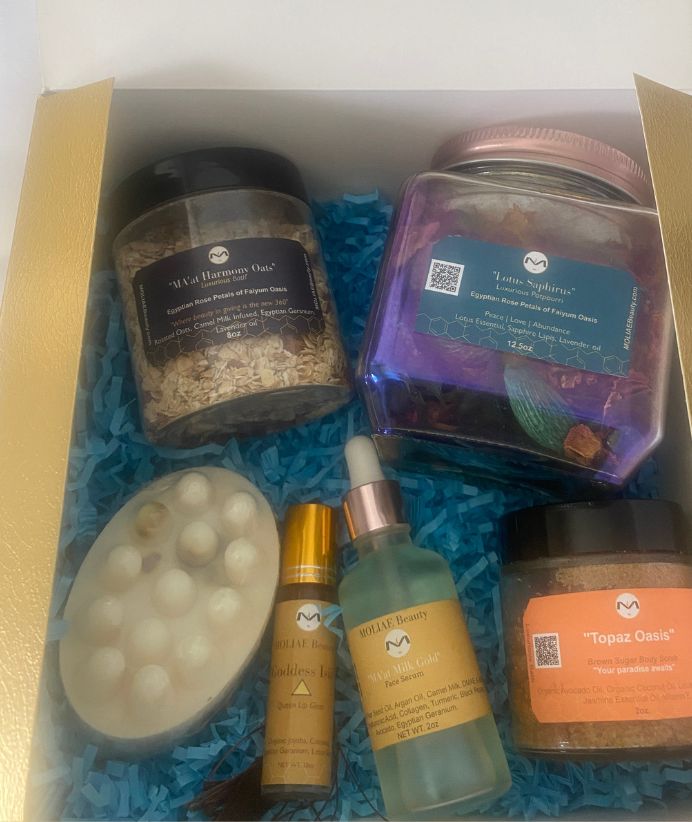 Gift Box Kit MA'at Milk Gold Queen Empress | Spa Paradise Oasis