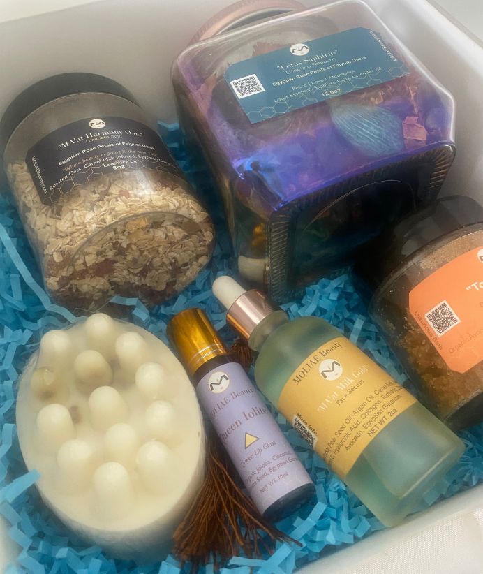 Gift Box Kit MA'at Milk Gold Queen Empress | Spa Paradise Oasis