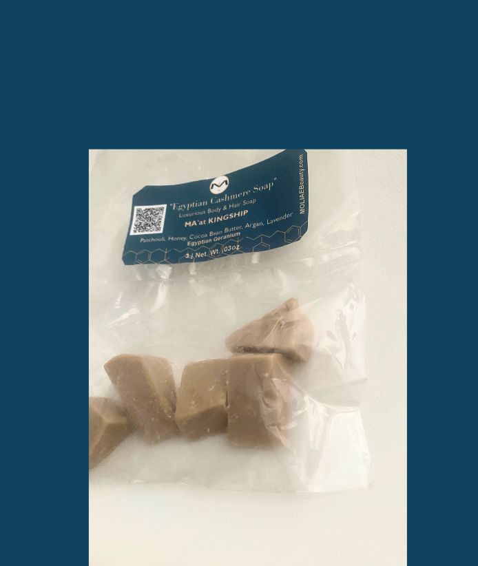 Egyptian Cashmere Soap | MA'at KINGSHIP | Patchouli | Egyptian Cocoa Bean Butter | Argan | Geraniums