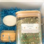 Gift Box Kit Aloe PyraSand Rejuvenate | Gold Bars Soap | Thebes Camel Milk Soap