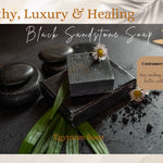 Black Sandstone Soap | Activated Charcoal | Patchouli | Black Seed Oil | Chrysanthemums flowers