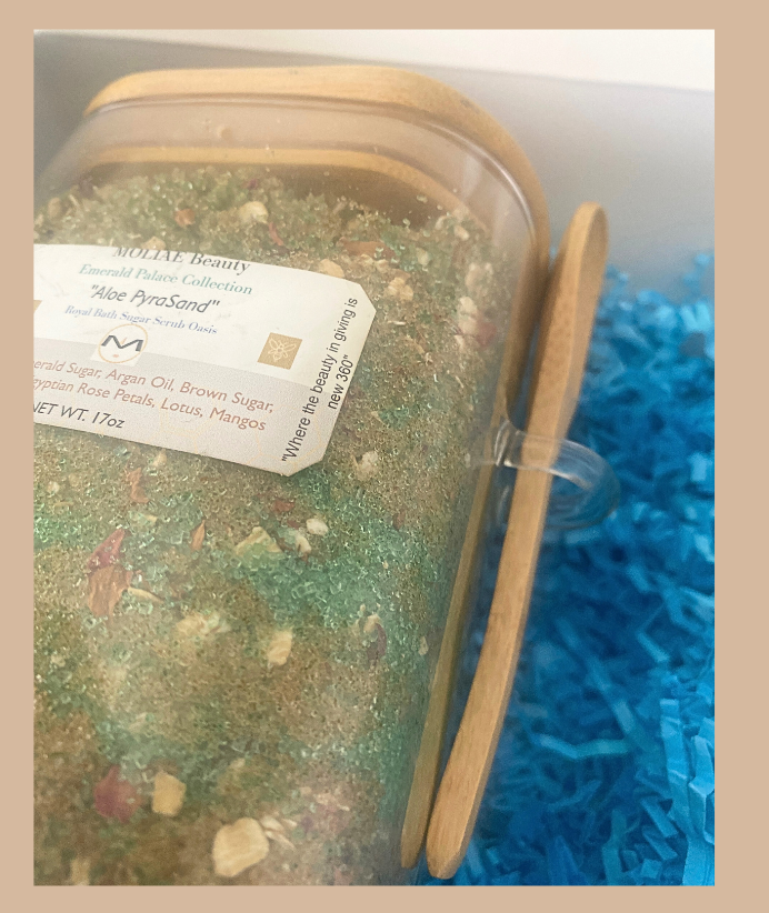 Gift Box Kit Aloe PyraSand Rejuvenate | Gold Bars Soap | Thebes Camel Milk Soap