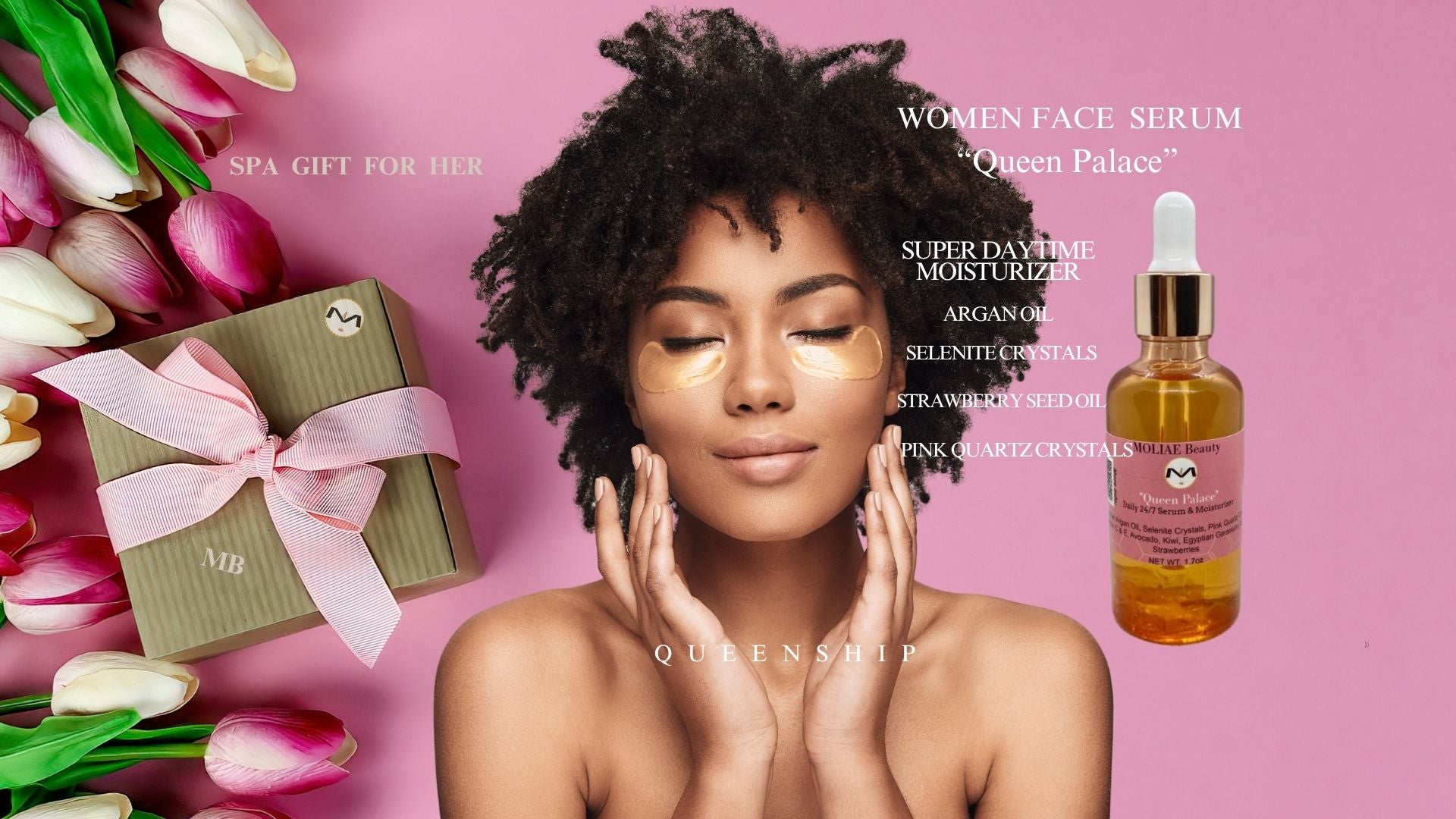 Gift Box Kit Queen Palace | Spa Paradise Oasis | Lip Oil | MA'at Harmony | Lotus Saphirus | Thebes Soap | Body Scrub