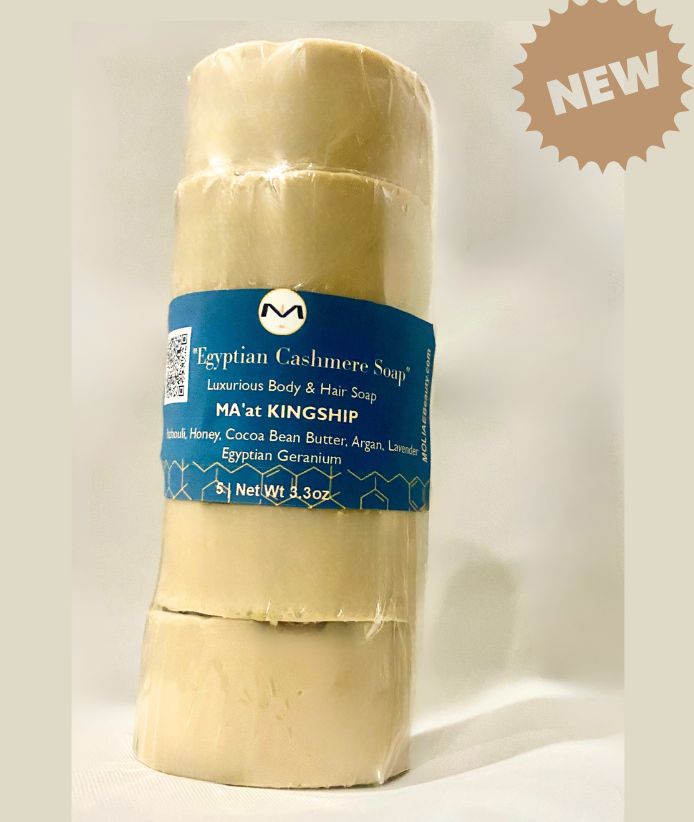 Egyptian Cashmere Soap | MA'at KINGSHIP | Patchouli | Egyptian Cocoa Bean Butter | Argan | Geraniums