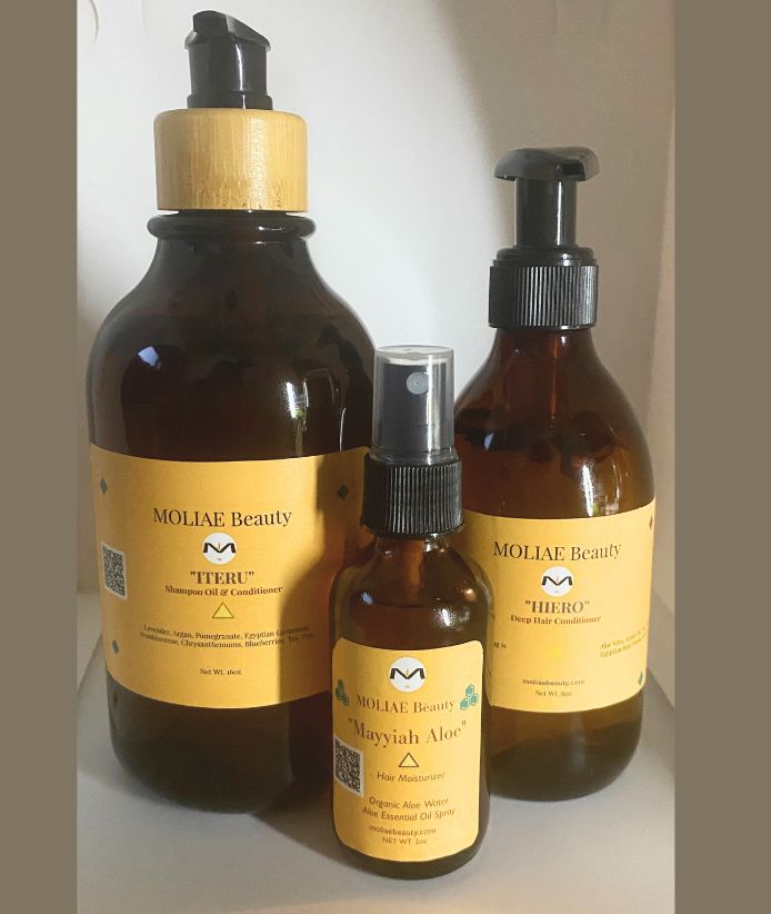 ULTIMATE ITERU Shampoo Oil Set | Nefer QUEEN Hair Scalp Scrub | Shampoo Cleanse | HIERO Deep Conditioner| MAYYIAH Aloe Moisturizer| Amla| Egyptian Roses Petals| Argan