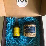 Gift Box Kit Khenmu MA'at Harmony  | Sage Oil Spray Sovereignty Prime | Roasted Oats Body Soak Scrub | Egyptian Roses