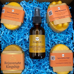 Gift Box Kit Sovereignty Ruler | King In Me Face Body Oil Spray | PRIME Turmeric Oil Soaps | POLO Red | Sandalwood | Bergamot | Massage Bar