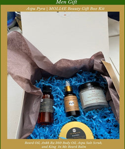 King In Me | Beard Oil with Ankh Ra 360 Body Oil | Aspu Pyra  Gift Box Kit