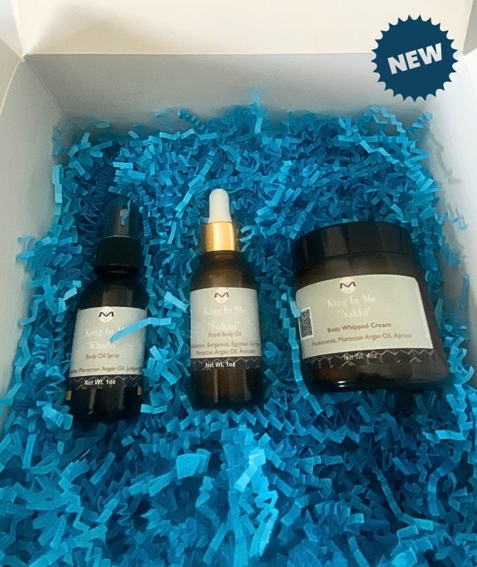 Gift Box Kit King In Me Collection | Sultan Body Oil | Khufu Oil Spray | Nakht Whipped Body Cream | Frankincense | Juniper  Berry