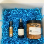Gift Box Kit King In Me Collection | Khufu Self-Care | Khufu Oil Spray | Lip Oil | Para Paradise Brown Sugar Patchouli Body Scrub