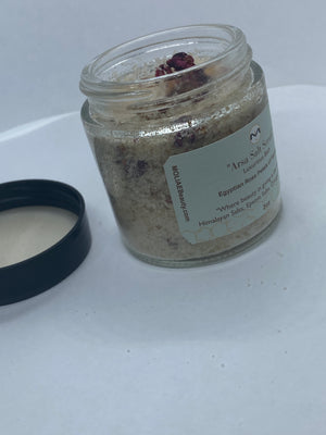 Arsa Salt Scrub Kit | Himalayan Salt | Black Sandstone | Black Seed Oil | Patchouli | Gold Bars | Honey