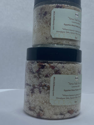 Arsa Salt Scrub Kit | Himalayan Salt | Black Sandstone | Black Seed Oil | Patchouli | Gold Bars | Honey