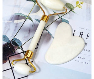 "Luxi Pearl" 2 in 1 Jade Roller Gua Sha Tools Set