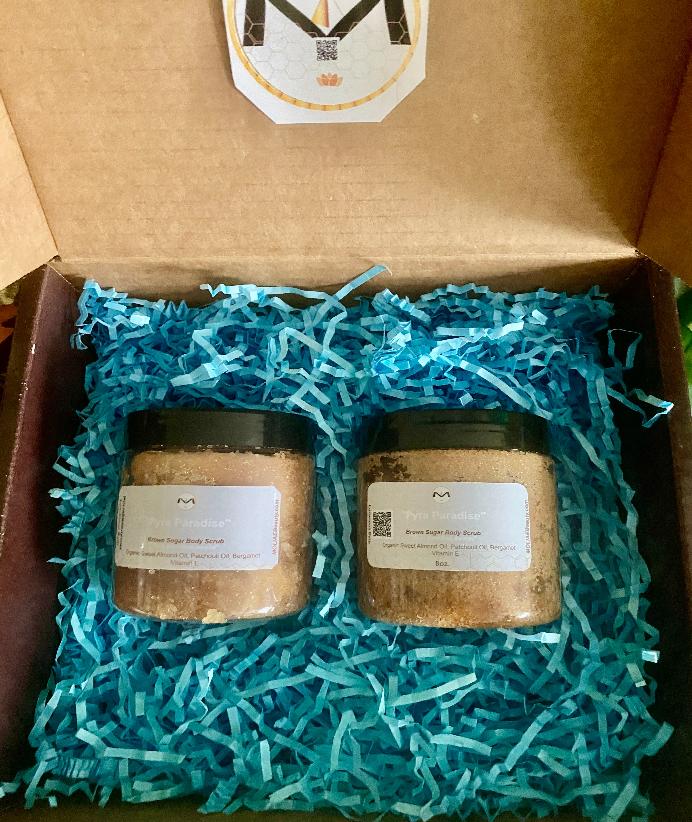 Gift Box Kit 2 Pyra Paradise | Men | Brown Sugar Body Scrub | Bergamot | Patchouli