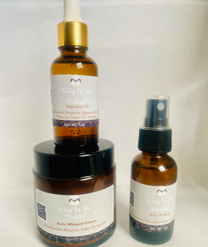 Gift Box Kit King In Me Collection | Sultan Body Oil | Khufu Oil Spray | Nakht Whipped Body Cream | Frankincense | Juniper  Berry