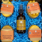 Gift Box Kit Sovereignty Ruler | King In Me Face Body Oil Spray | PRIME Turmeric Oil Soaps | POLO Red | Sandalwood | Bergamot | Massage Bar