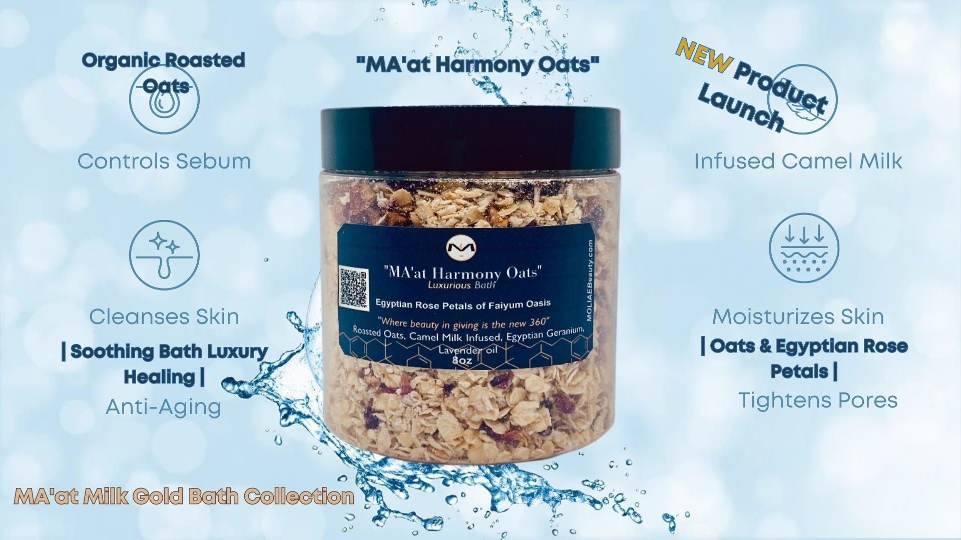 MA'at Harmony Oats | Bath Body Wash Scrub | Roasted Oats | Egyptian Roses | Camel Milk Infused | Lavender Oil