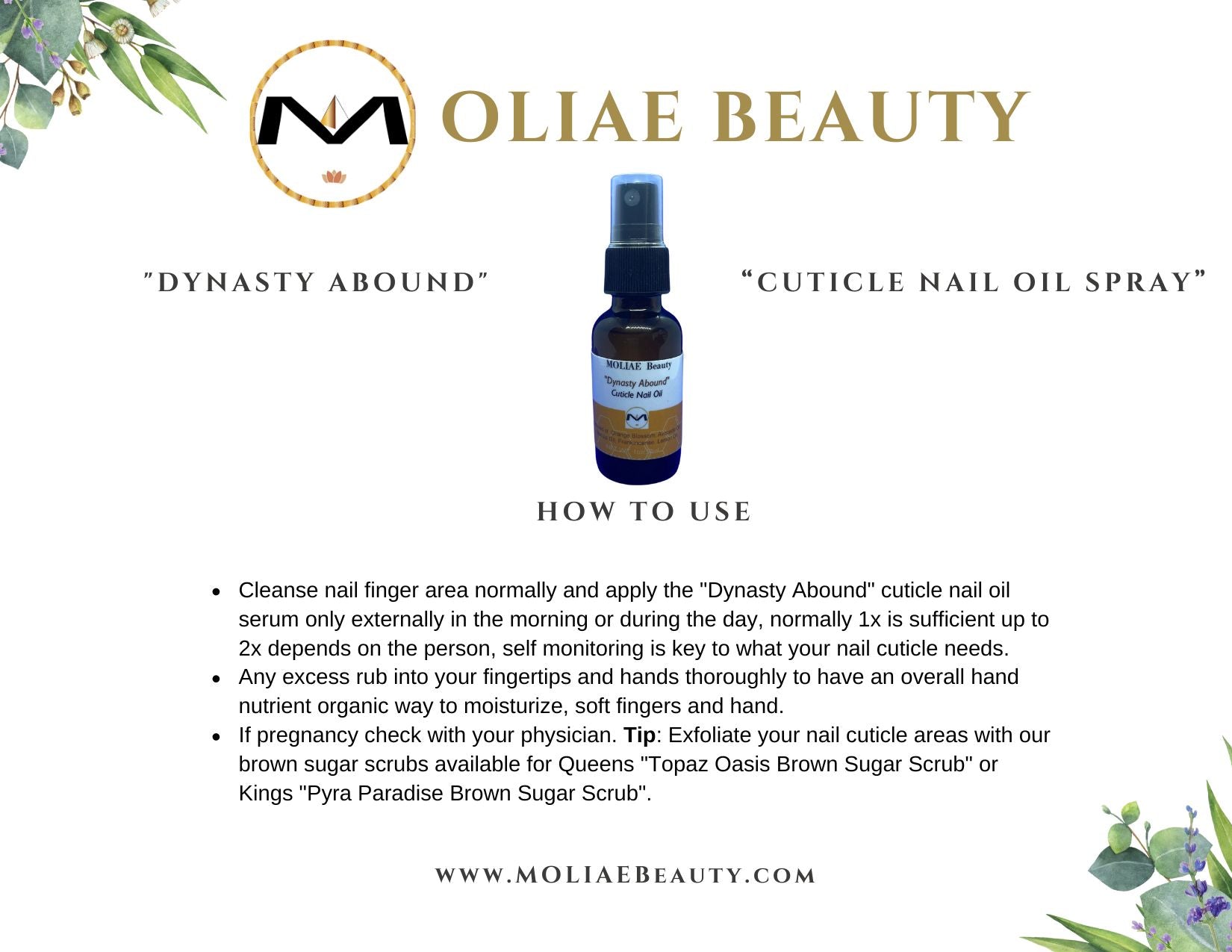 Dynasty Abound | Nail Cuticle Oil Spray | Orange Blossom | Frankincense | Lemon