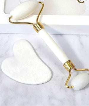 "Luxi Pearl" 2 in 1 Jade Roller Gua Sha Tools Set