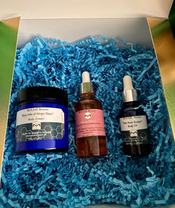 ⭐ Blue Nile Body Cream | Queen Palace Serum | Pink Crystals | Blue Nile Breeze Oil | Gift Box Kit